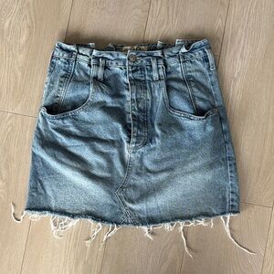 Free People Light Blue Denim Mini Skirt